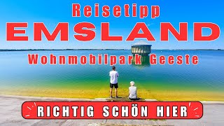 Reisetipp EMSLAND🥰 SPEICHERSEE Geeste ➡️WohnmobilStellplatz WOMOPARK Geeste⬅️ Reisebericht [upl. by Ranee]