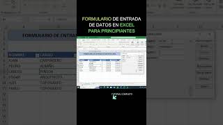 FORMULARIO DE ENTRADA DE DATOS EN EXCEL PARA PRINCIPIANTES [upl. by Ronnie]