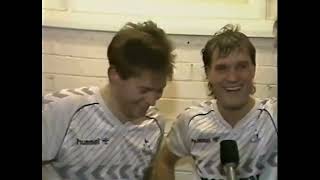 FA Cup Quarter Final 1987 Post Match Interviews  Chris Waddle amp Glenn Hoddle [upl. by Annaerb]