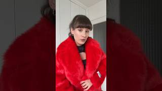 Unboxing manteau en fausse fourrure rouge ❤️ unboxing manteau vinted secondemain [upl. by Johppah964]