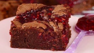 Raspberry Brownies Recipe Demonstration  Joyofbakingcom [upl. by Kramnhoj68]