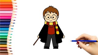 Kaip nupiešti HARĮ POTERĮ  How to draw Harry Potter [upl. by Hearsh49]