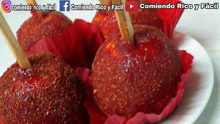 COMO HACER MANZANAS CUBIERTAS DE CHAMOY Y TAMARINDOCOMIENDO RICO Y FACIL [upl. by Lachus]