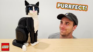 LEGO LifeSized Tuxedo Cat Review Set 21349 [upl. by Ydne]