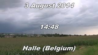 onweer shelfcloud wateroverlast in Lembeek Halle 3 augustus 2014 [upl. by Vada]