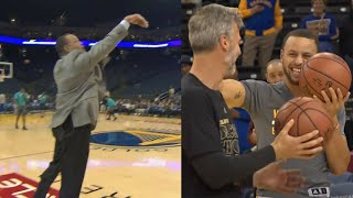 Dell Curry Still Got It Hits Pregame 3 Off Dish From Steph amp Everyone Goes Crazy [upl. by Assirrak]