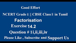 NCERT Grade 8  CBSE Class 8  Factorisation Exercise 142 Question 1 iiiiiiiiv in Tamil [upl. by Toogood]