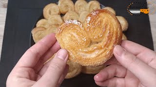 PÂTE FEUILLETÉE ET DU SUCRE POUR DES PALMIERS PARFAIT  Recette Palmier Sucré Super Facile [upl. by Mariand]