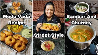 Medu Vada Recipe With Sambar And Chutney  How To Make Crispy Medu Vada  Vada Sambar Recipe [upl. by Landis587]