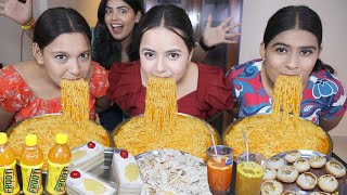 No Hands Eating Challenge  Spicy Maggi Golgappa Pasta Pastry Frooti Challenge  Food Challenge [upl. by Hallette598]