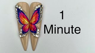 Tiedye butterfly nail art tutorial [upl. by Nanis]