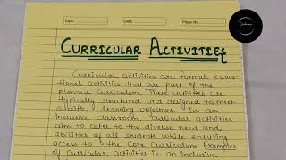 Inclusive ClassroomCurricular amp Cocurricular activities for inclusive ClassroomAssignment [upl. by Ameline]