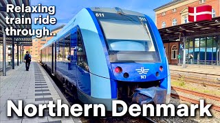 From Denmarks large Northsea port Hirtshals to Aalborg station via NJ regional train  🇩🇰 Denmark [upl. by Lak813]