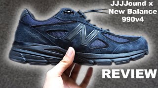 JJJJound x New Balance 990v4 quotNavyquot Review  On Feet Video 109 [upl. by Gnuy382]