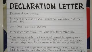 How To Write A Declaration Letter Step by Step Guide  Writing Practices [upl. by Nautna236]