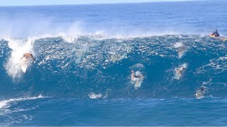 WSL Top Surfers Practicing Pipeline 12624 North Shore Hawaii for Championship Contest 2024 [upl. by Dnyletak]