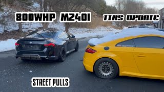 STREET PULLS IN MY 800WHP AUDI M240i  MY AUDI TTRS UPDATE [upl. by Hsac]