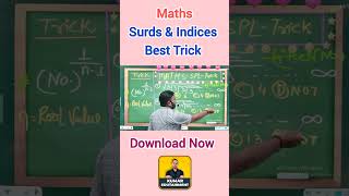 Surds amp Indices Best Trick maths mathtricks ssccgl sscgd sscmts railway upsc shorts [upl. by Retsevlys862]