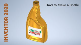 Inventor 2020 Tutorial 145  Advanced Surface Modeling How to Make a Bottle [upl. by Claudy227]