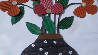 beautiful hanging flowers idea cardboard craft ideas cardboard crafts easy hand craft [upl. by Pulling778]