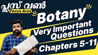 Plus One  Botany  Focus Area  Chapter 5 To 11  Very Important Questions amp Answers [upl. by Epul]