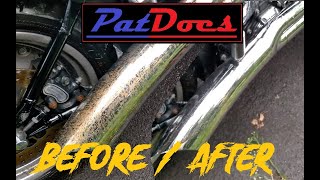 Chrome Polish Rust Removal with Steel Wool on Harley Davidson [upl. by Azalea]