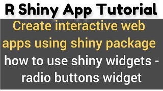 R Shiny app tutorial  4  how to use shiny widgets  radioButtons shiny widget [upl. by Given]