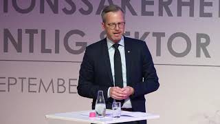 Informationssäkerhet för offentlig sektor 2019 Inrikesminister Mikael Damberg [upl. by Blank]