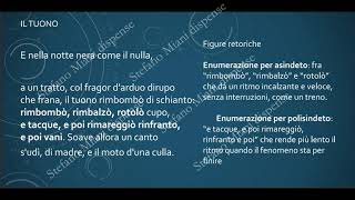 il tuono  Giovanni Pascoli Analisi formale  figure retoriche metrica rime [upl. by Buderus]