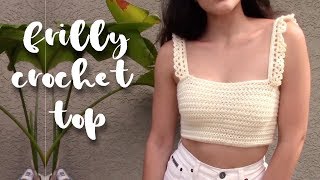 Frilly Crochet Top Tutorial [upl. by Petulia732]