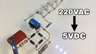 220VAC to 5VDC Circuit  How to Convert [upl. by Annovahs463]