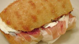 Prosciutto and Mozzarella Sandwich  My Favorite  By Laura Vitale  Laura in the Kitchen Ep 158 [upl. by Pazia]