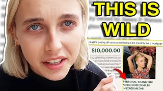 EMMA CHAMBERLAIN GETS CALLED OUT 10k dm addressed [upl. by Airet]