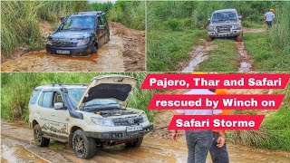 Off Road WINCH Recoveries by TATA SAFARI 4x4 [upl. by Lubeck344]