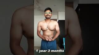 1 year body transformation bodytransformation fitness bodybuilding fitnessmotivation [upl. by Redliw]