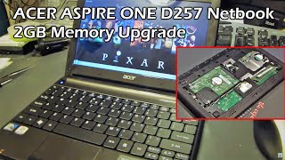 ACER ASPIRE ONE D257 Netbook 2GB Memory Upgrade and Keyboard Swap [upl. by Hinkle]