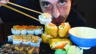 SPICY SUSHI FEAST  Dessert Sushi Rolls ASMR  Real Sounds  자막 字幕 उपशीर्षक  Nomnomsammieboy [upl. by Barbaraanne554]