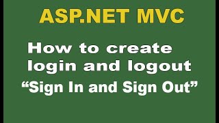 How to Create Login and Logout in AspNet MVC  Learn Coding with easy way [upl. by Ivy]