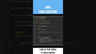 Using the Before Annotation with JUnit [upl. by Ranite680]