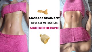 MASSAGE DRAINAGE LYMPHATIQUE VENTRE AVEC LES USTENSILES MADEROTHERAPIE [upl. by Hpesojnhoj]