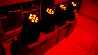 Iluminacao Profissional  Mini Moving Head Wash 7 Leds 12w Rgbw Dmx Quadriled [upl. by Cogn665]