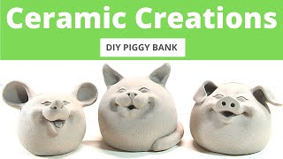 How to make ceramic animals piggy bank at home Clay craft for fun Whole process step by step [upl. by Avah]