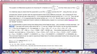 Implementing Eulers Method on Mathematica with NestList [upl. by Hayalat]