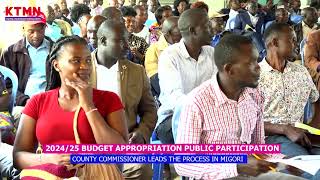 Migori County Commissioner leads residents in public participation for budget appropriation 202425 [upl. by Siulesoj]