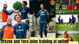 NEW BEGINNINGS ZIRKZEE AND YORO SHINE AT MANCHESTER UNITED TRAINING [upl. by Esidnac620]