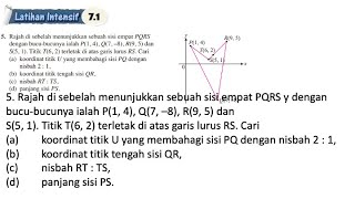 Latihan Intensif 71 No 5  Bab 7 Geometri koordinat  71 Pembahagi tembereng garis  Add Maths F4 [upl. by Cumings]