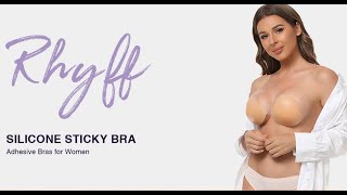 RHYFF Adhesive Bra Strapless Sticky Push Up Silicone Reusable Invisible Lifting Bra for [upl. by Ariet326]