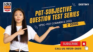 HPSCPGT Subjective Question Test Series Launch 2023  HPSC PGT Commerce 2023  Course Launch Info [upl. by Nylinej]