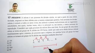 Questão 17 prova do IFES 2018  PROVA RESOLVIDA  A mitose é um processo de divisão celular [upl. by Arotahs]