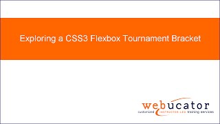 Exploring a CSS3 Flexbox Tournament Bracket [upl. by Dedric]